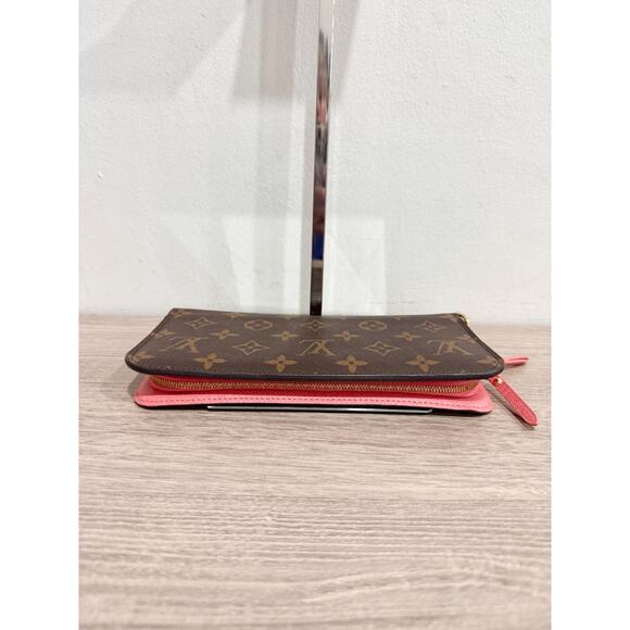 Louis Vuitton Monogram Logo Large Zip Up Flap Continental Wallet Brown/Pink - Picture 8 of 10